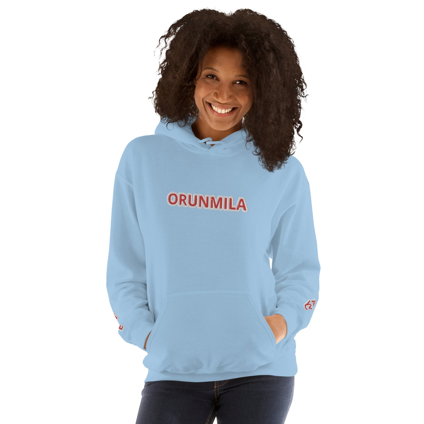 Egbe Iré ÀWO Logo Orunmila embroidered Aje 4 Unisex Hoodie