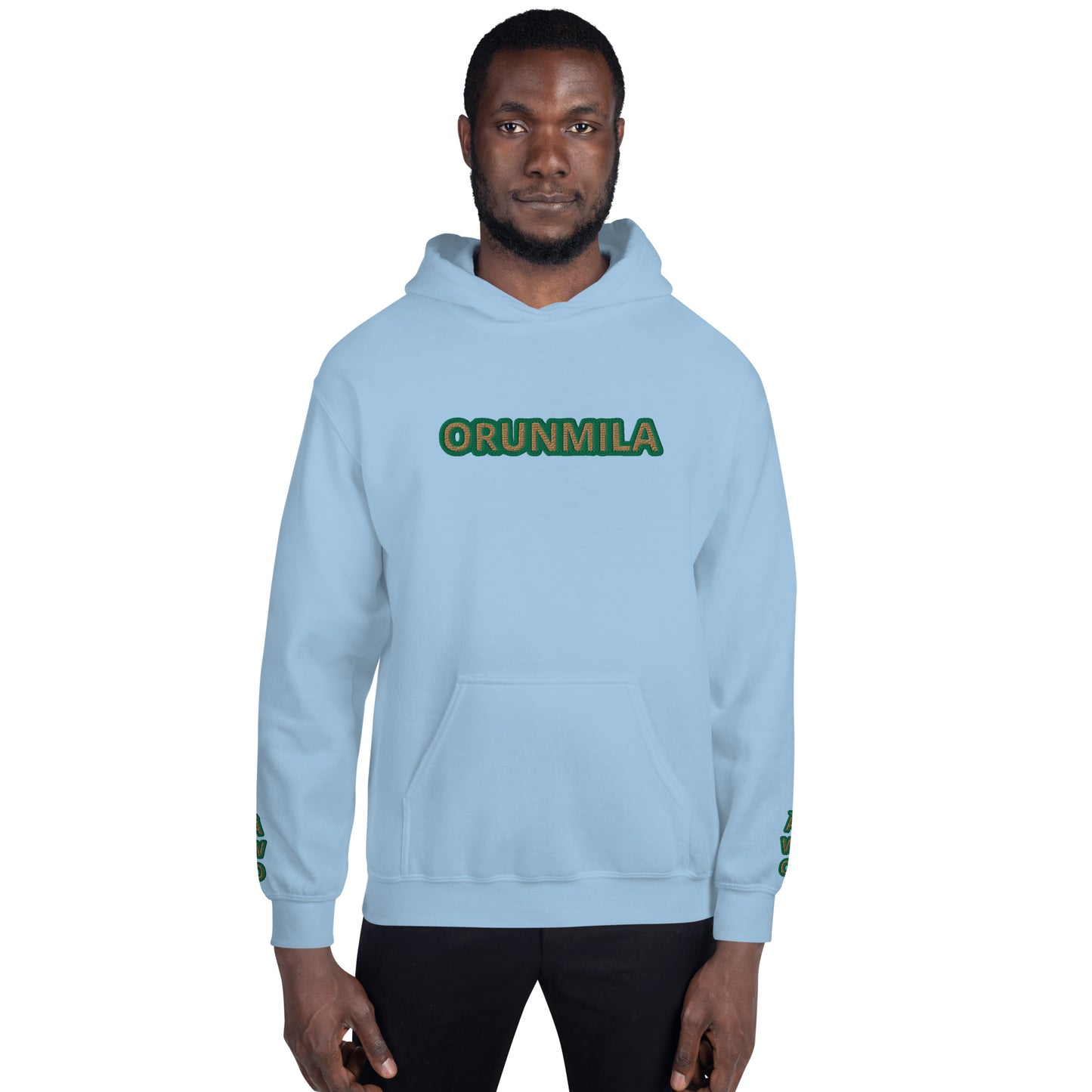 Egbe Iré ÀWO Logo Orunmila embroidered IFA Isese Reverse Unisex Hoodie