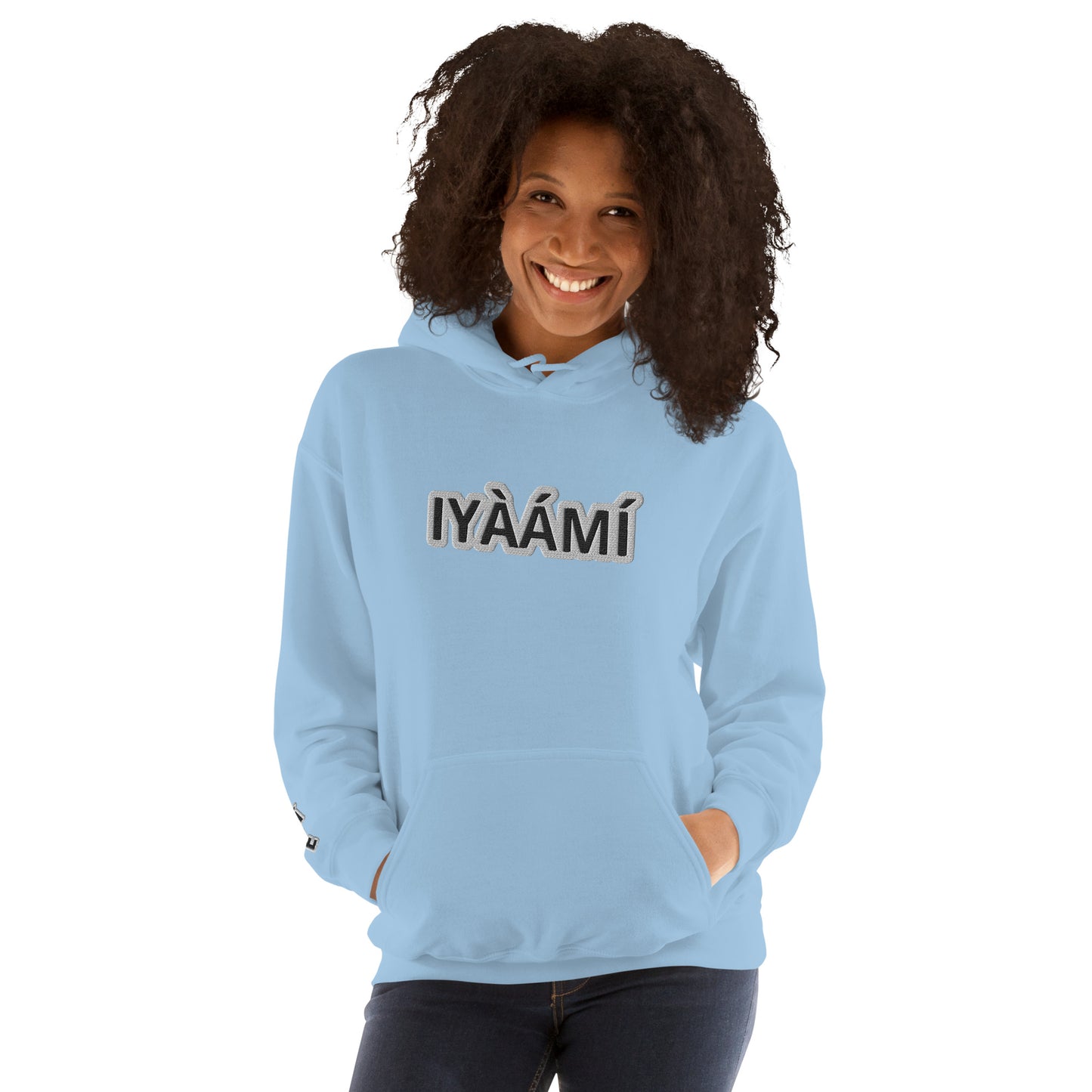 Egbe Iré ÀWO Logo iyaami embroidered Aje 3 Unisex Hoodie