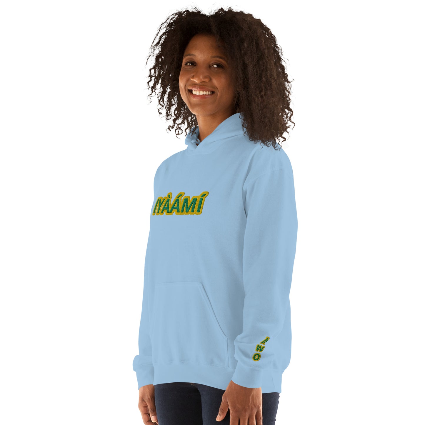 Egbe Iré ÀWO Logo Iyaami Ájé embroidered IFA Awo Lucumi Unisex Hoodie