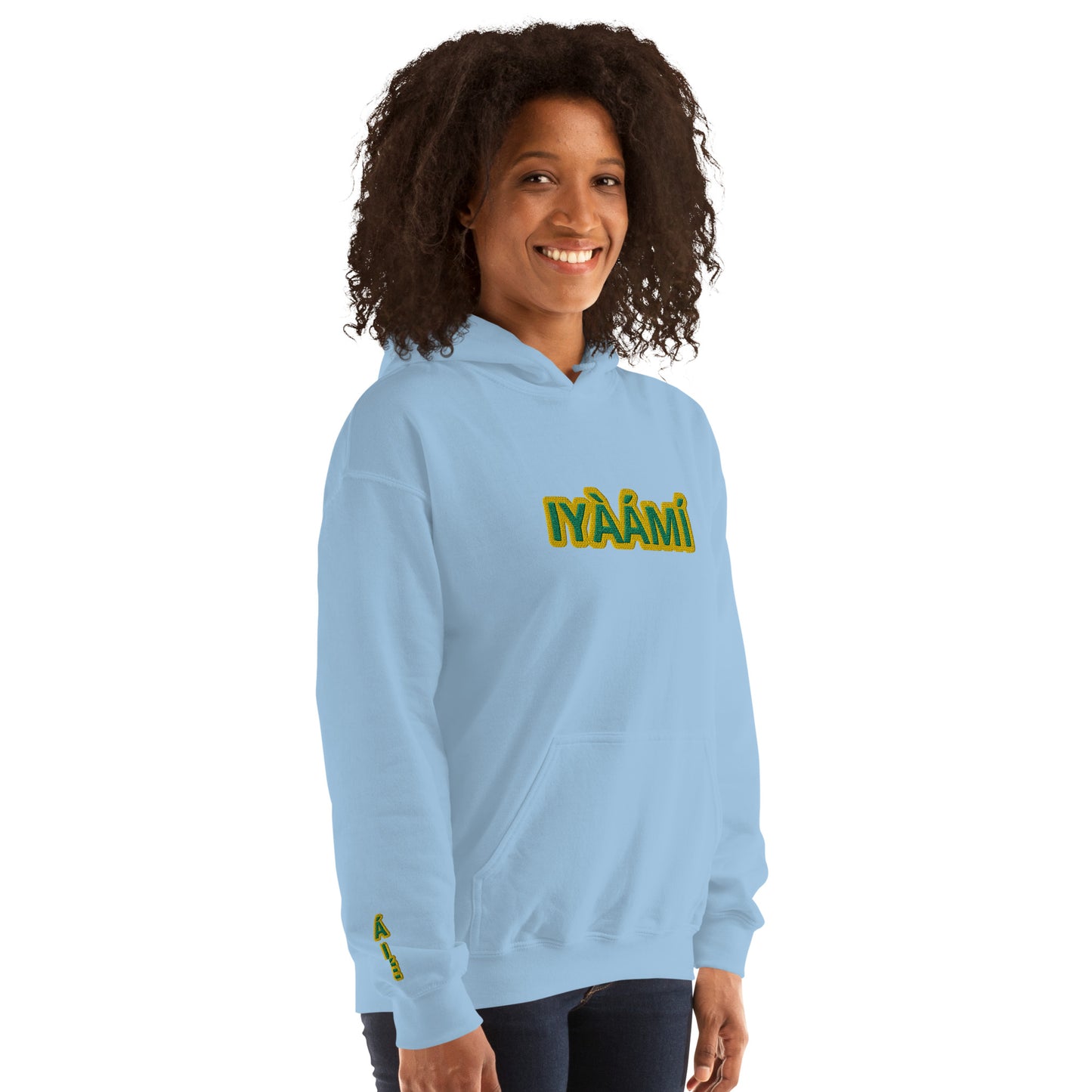 Egbe Iré ÀWO Logo Iyaami Ájé embroidered IFA Awo Lucumi Unisex Hoodie