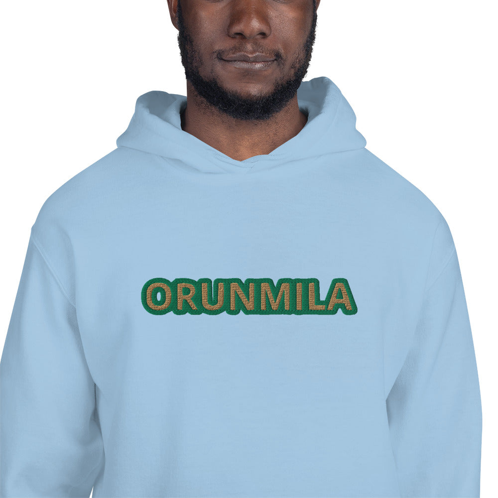 Egbe Iré ÀWO Logo Orunmila embroidered IFA Isese Reverse Unisex Hoodie