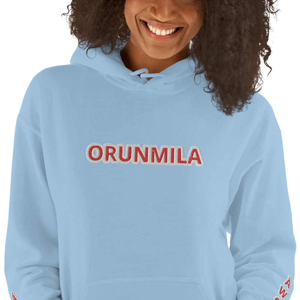 Egbe Iré ÀWO Logo Orunmila embroidered Aje 4 Unisex Hoodie