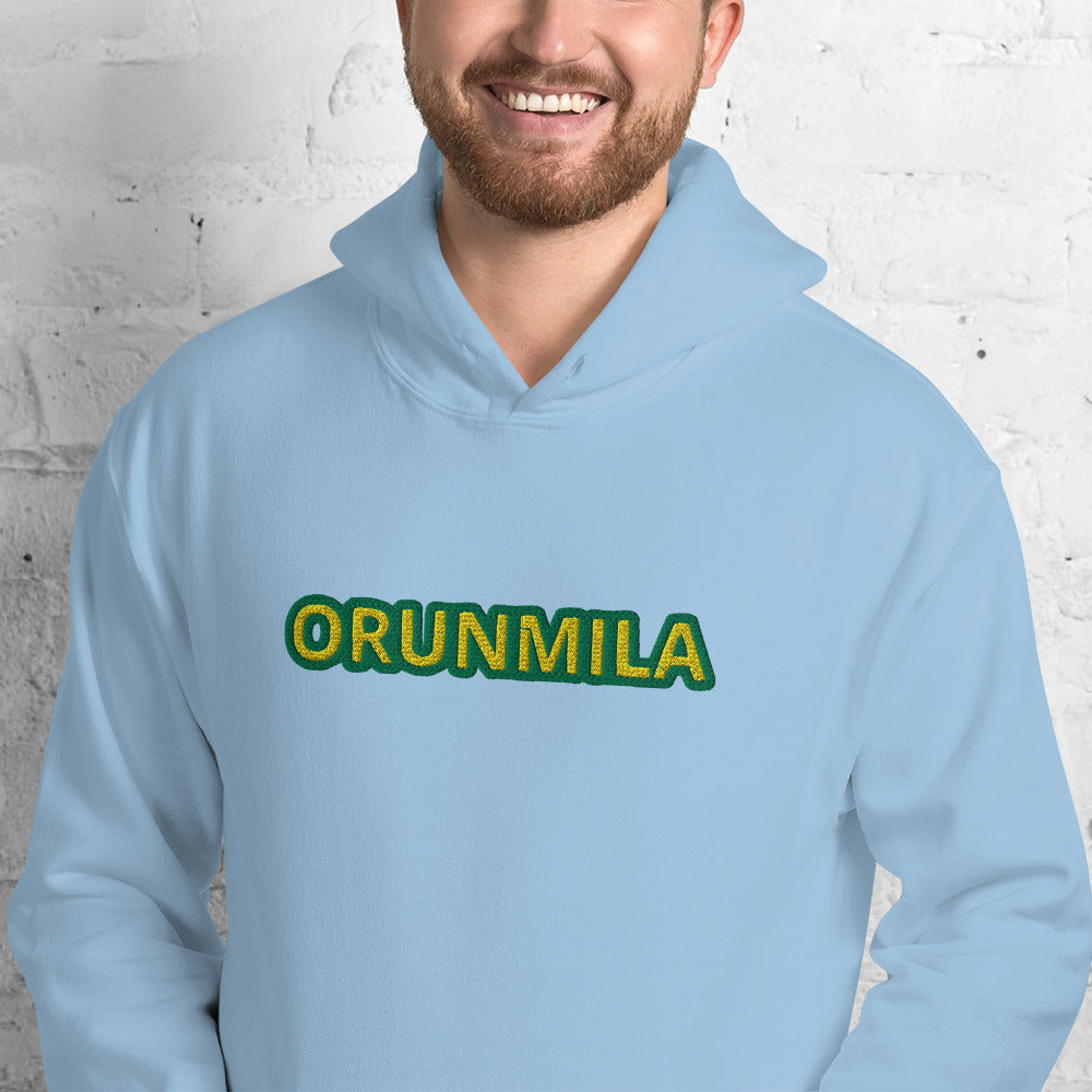 Egbe Iré ÀWO Logo Orunmila embroidered IFA Lucumi reversed Unisex Hoodie