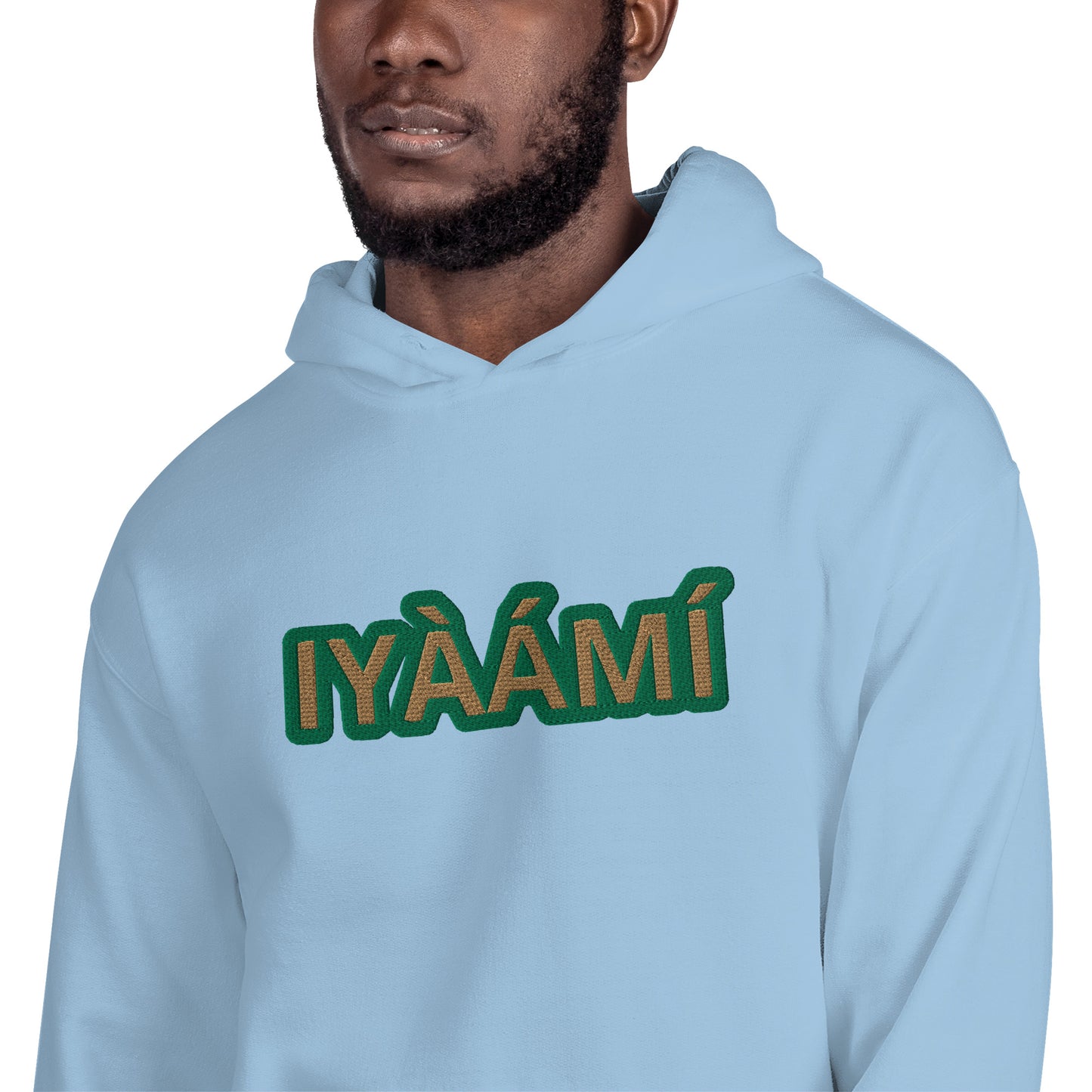 Egbe Iré ÀWO Logo Iyaami Ájé embroidered IFA Awo  Isese Reverse Hoodie