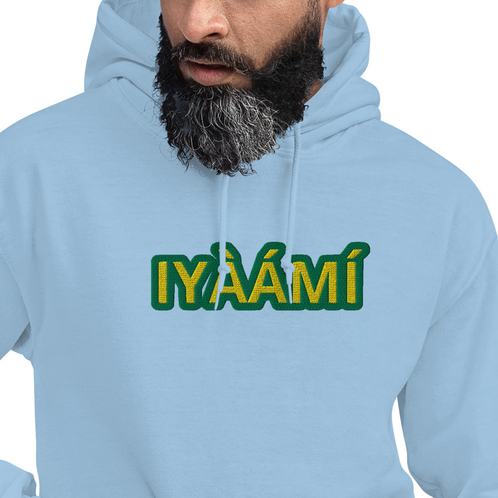 Egbe Iré ÀWO Logo Iyaami Ájé embroidered IFA Awo Lucumi Reverse Unisex Hoodie