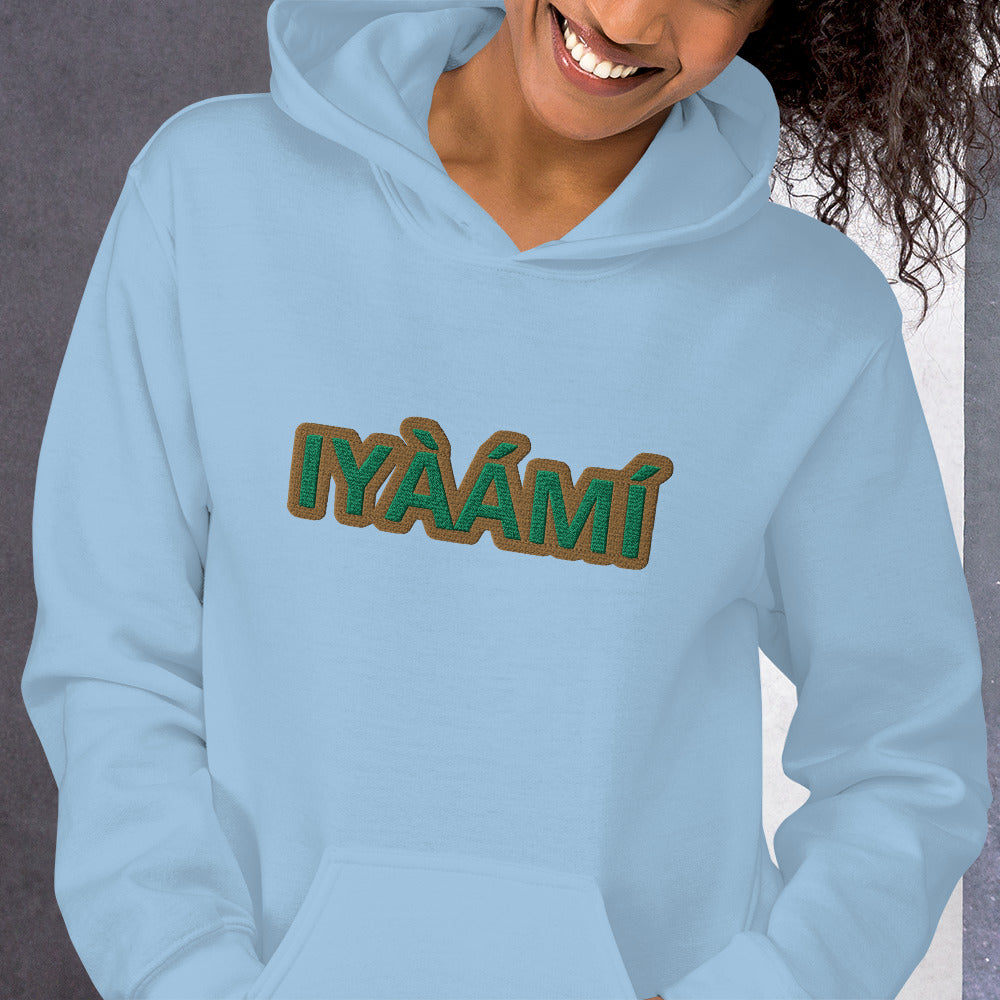 Egbe Iré ÀWO Logo Iyaami Ájé embroidered IFA Awo  Isese Hoodie