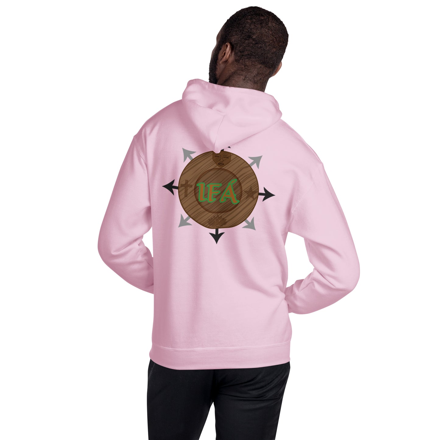 Egbe Iré ÀWO Logo Orunmila embroidered IFA Isese Reverse Unisex Hoodie