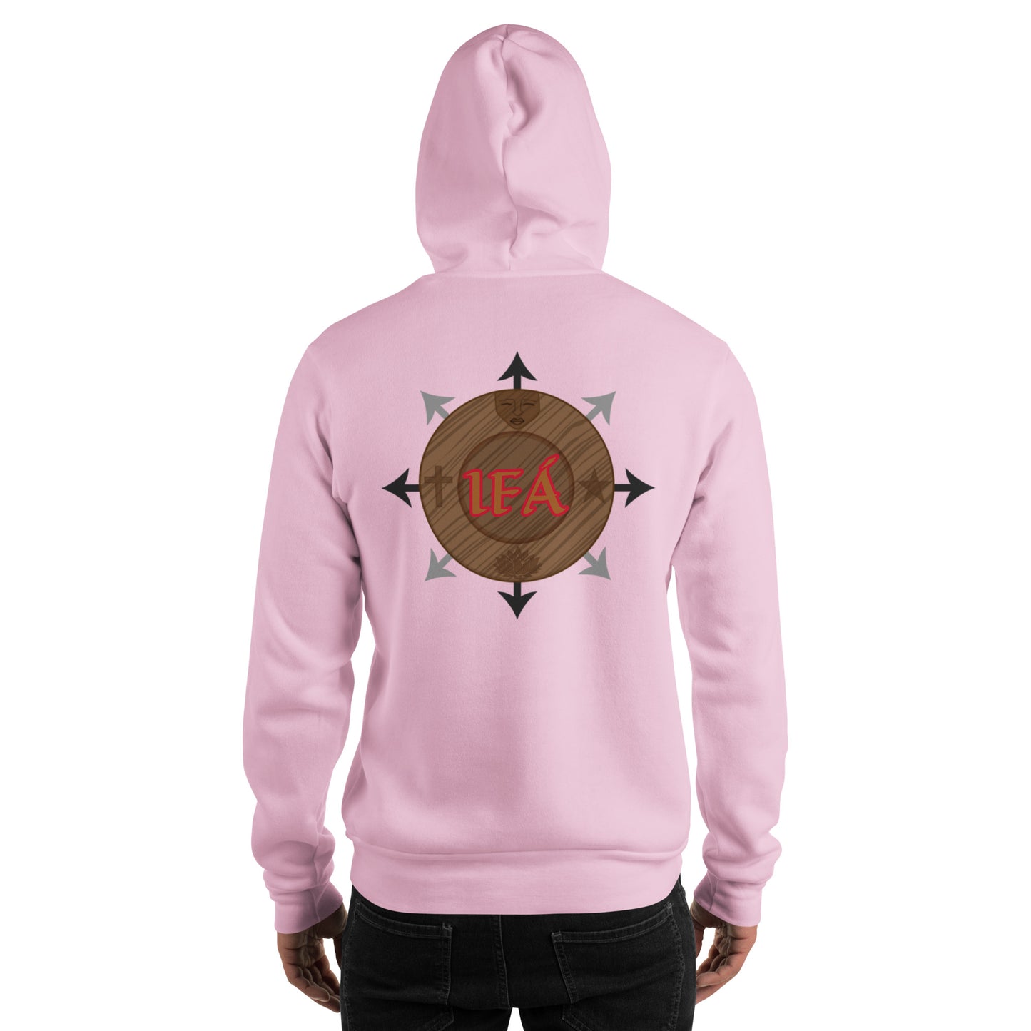 Egbe Iré ÀWO Logo Orunmila embroidered IFA  Gold/Red Unisex Hoodie