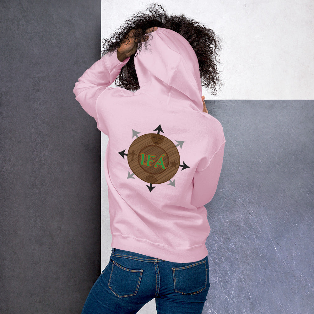 Egbe Iré ÀWO Logo Iyaami Ájé embroidered IFA Awo  Isese Hoodie