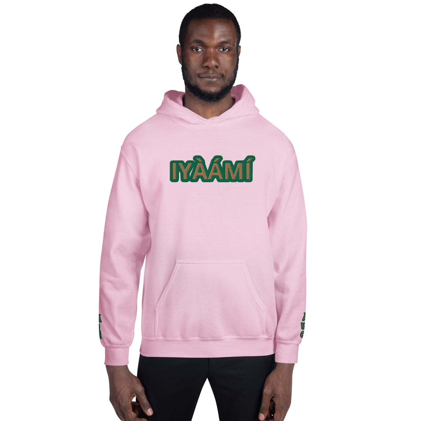 Egbe Iré ÀWO Logo Iyaami Ájé embroidered IFA Awo  Isese Reverse Hoodie