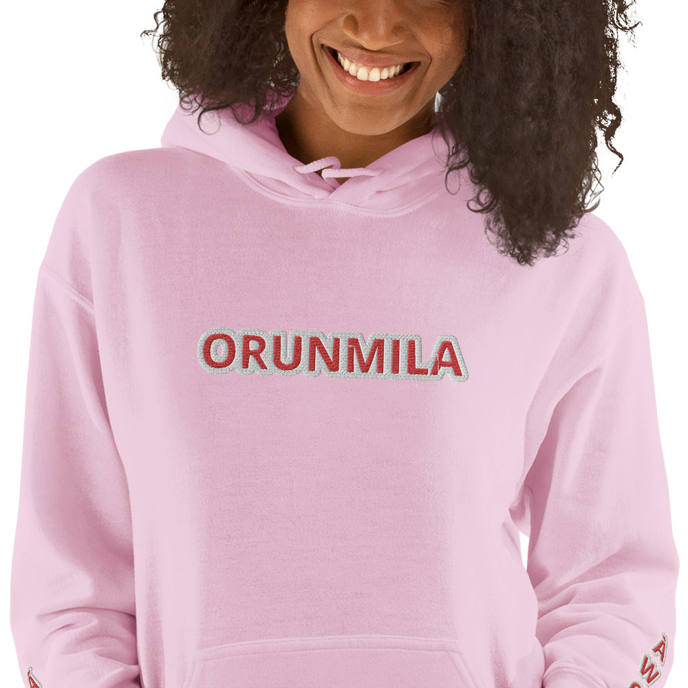 Egbe Iré ÀWO Logo Orunmila embroidered Aje 4 Unisex Hoodie