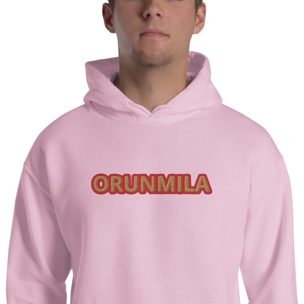 Egbe Iré ÀWO Logo Orunmila embroidered IFA  Gold/Red Unisex Hoodie