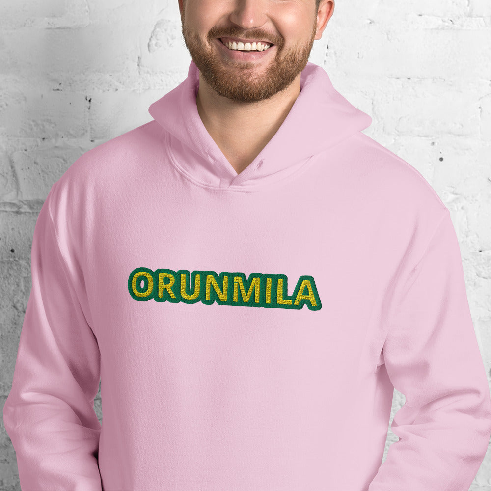 Egbe Iré ÀWO Logo Orunmila embroidered IFA Lucumi reversed Unisex Hoodie