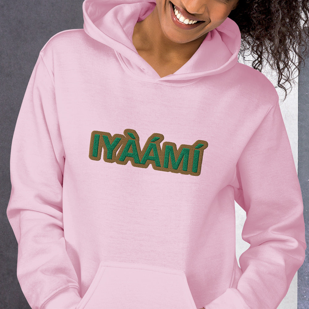 Egbe Iré ÀWO Logo Iyaami Ájé embroidered IFA Awo  Isese Hoodie