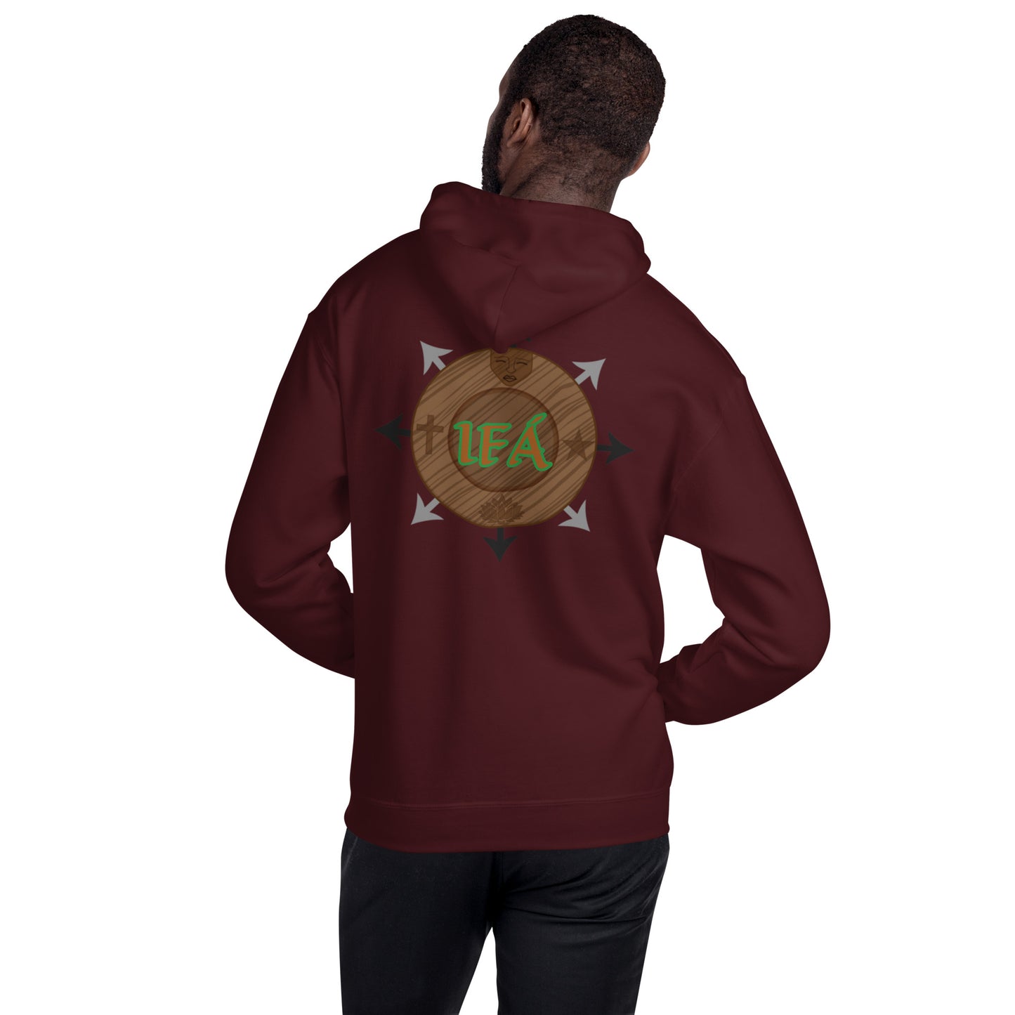 Egbe Iré ÀWO Logo Orunmila embroidered IFA Isese Reverse Unisex Hoodie