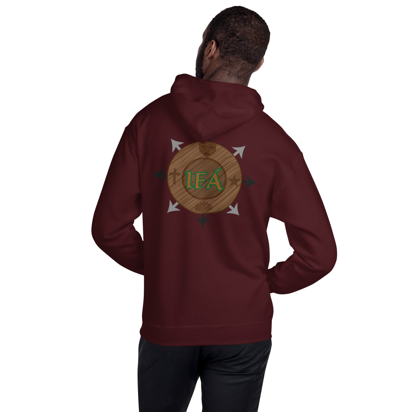 Egbe Iré ÀWO Logo Iyaami Ájé embroidered IFA Awo  Isese Reverse Hoodie