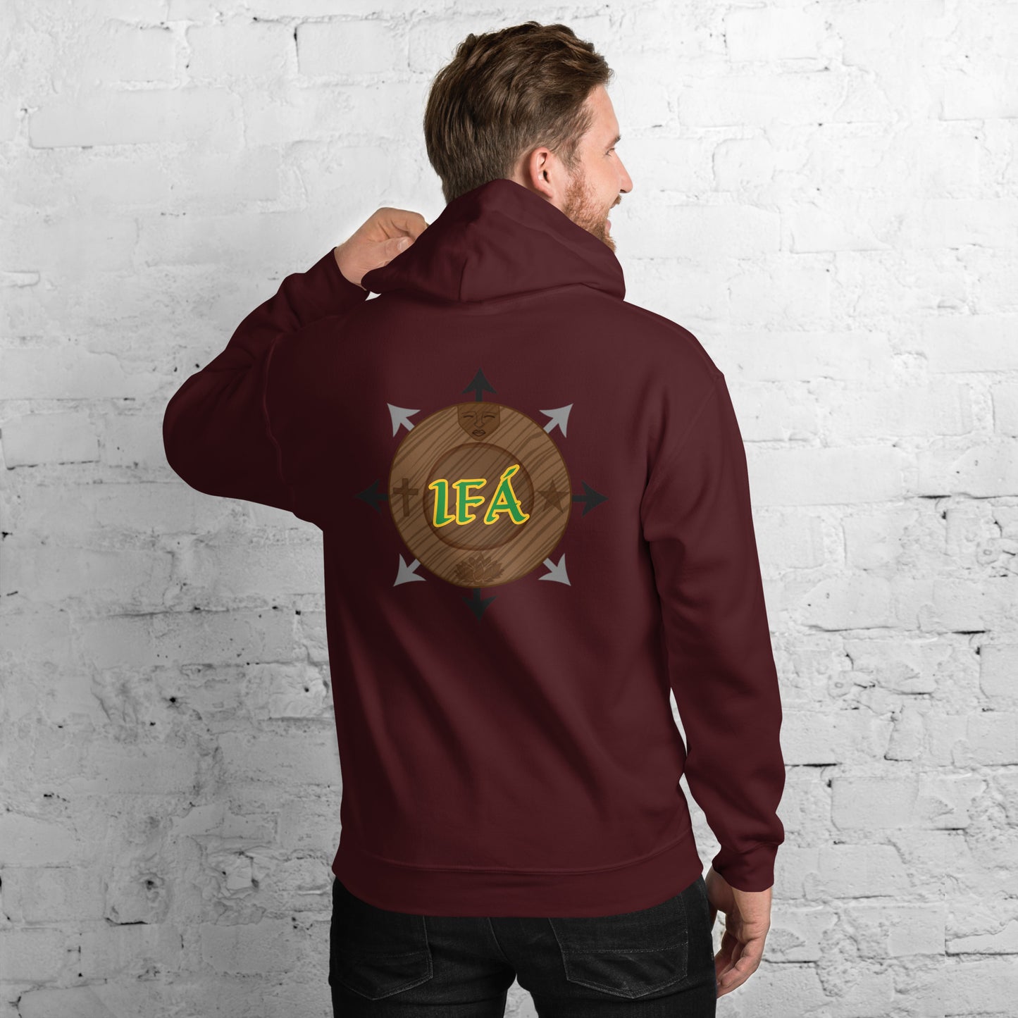 Egbe Iré Àwo Logo IFA Lucumi Orunmila embroidered Unisex Hoodie