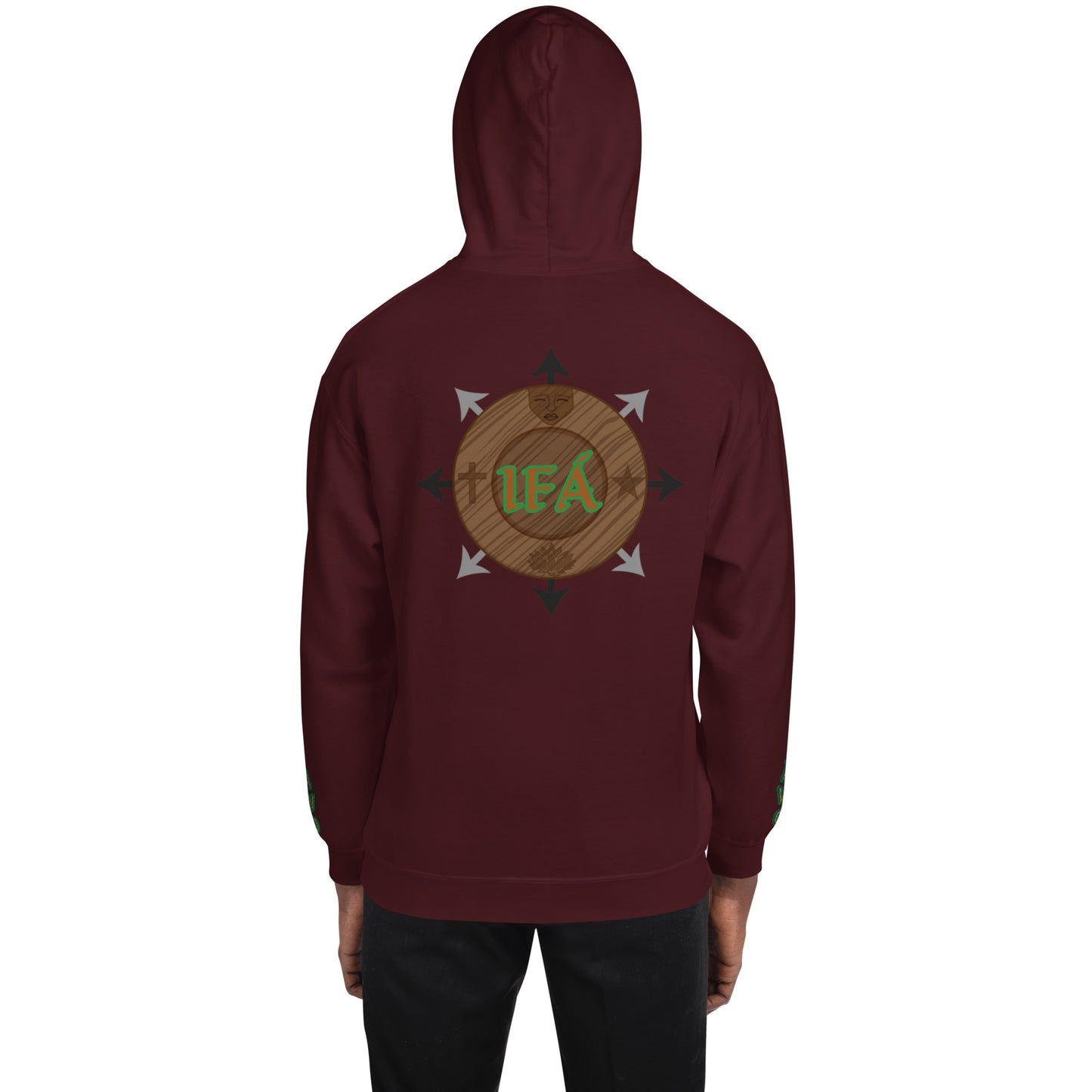 Egbe Iré ÀWO Logo Orunmila embroidered IFA Isese Reverse Unisex Hoodie