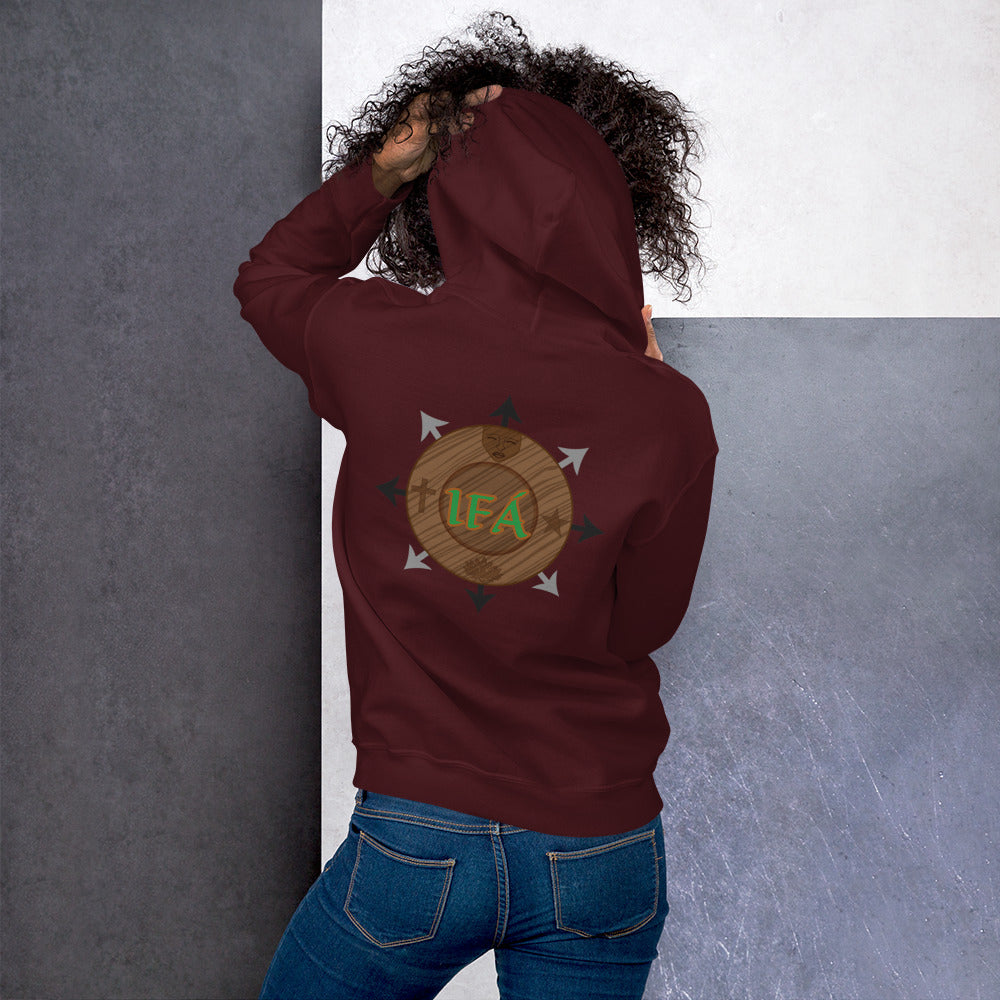 Egbe Iré ÀWO Logo Iyaami Ájé embroidered IFA Awo  Isese Hoodie