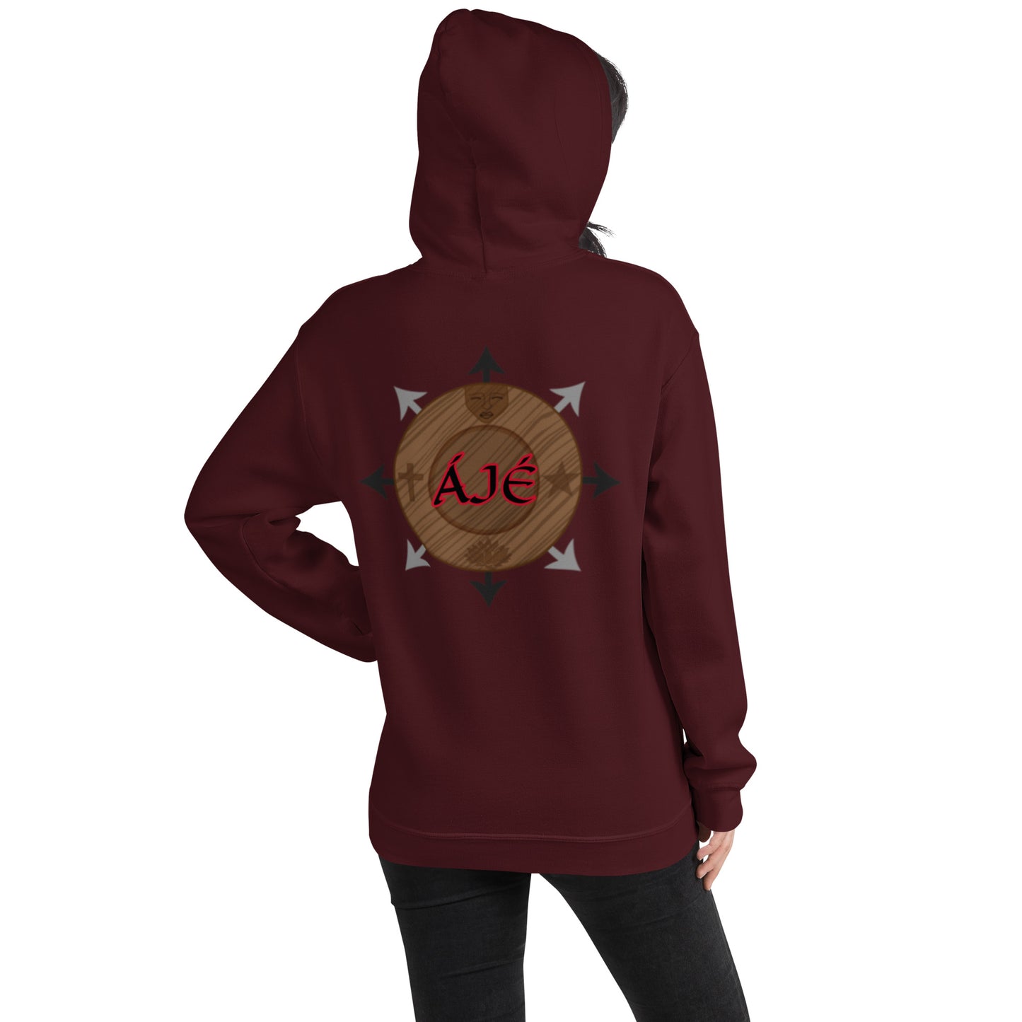 Egbe Iré ÀWO Logo Iyaami embroidered Aje 5 Unisex Hoodie