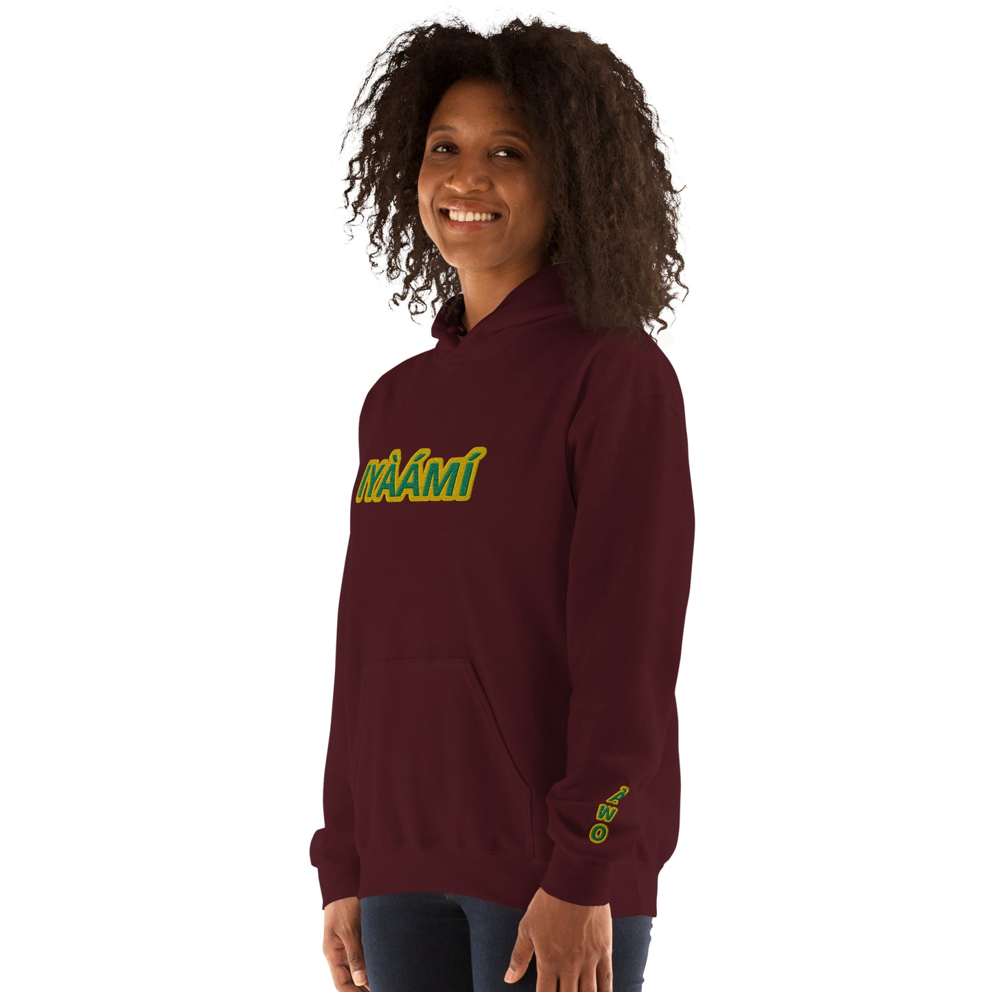 Egbe Iré ÀWO Logo Iyaami Ájé embroidered IFA Awo Lucumi Unisex Hoodie