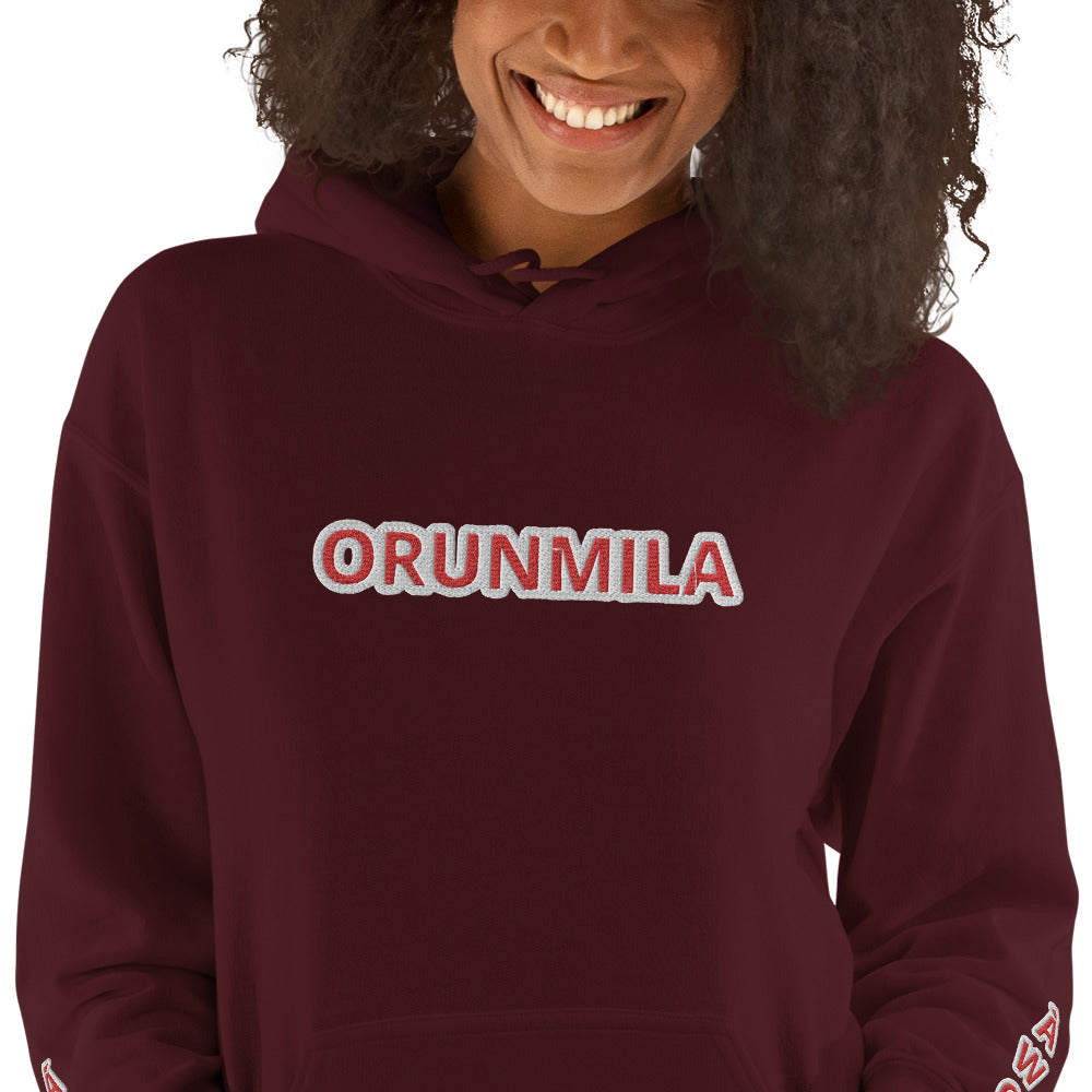 Egbe Iré ÀWO Logo Orunmila embroidered Aje 4 Unisex Hoodie