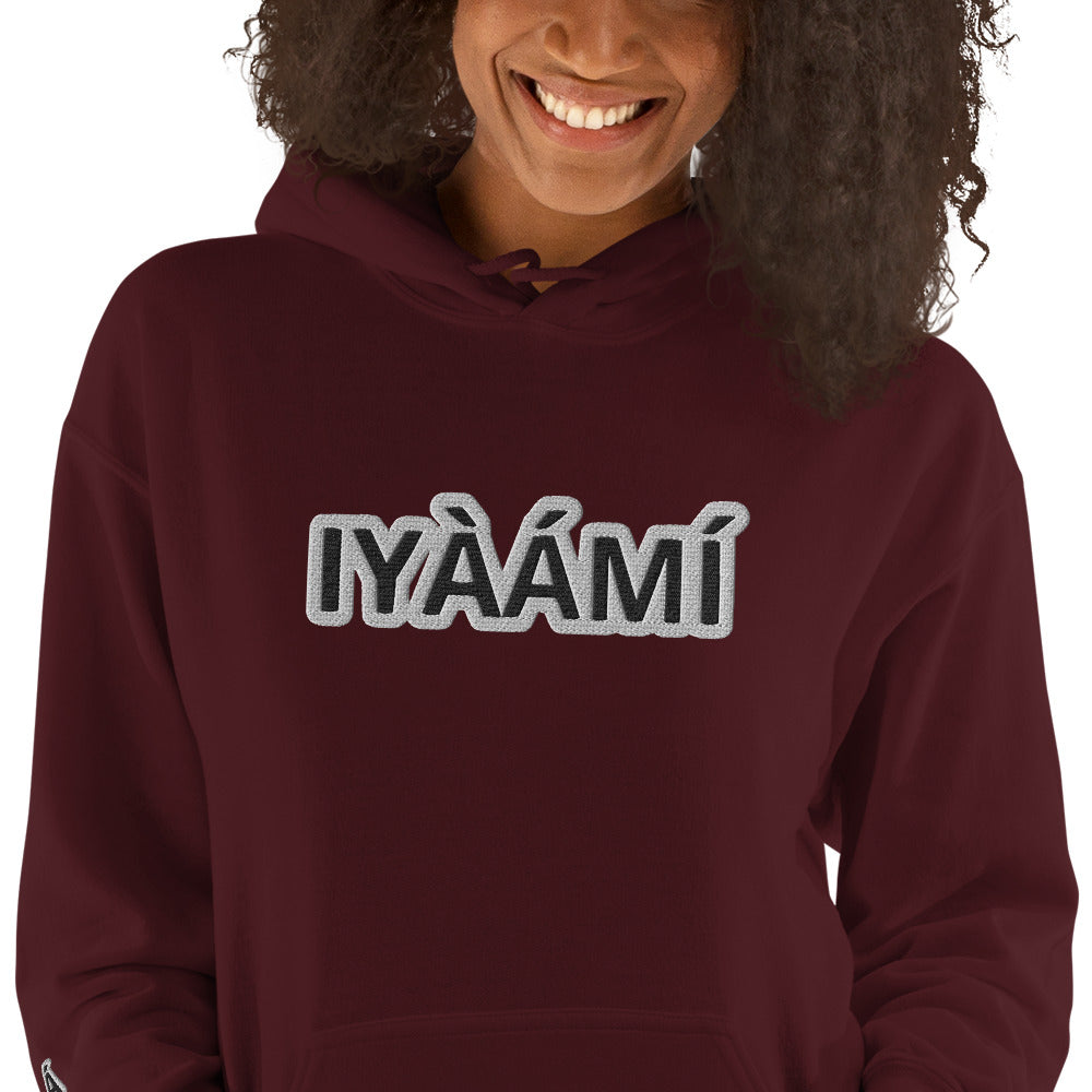 Egbe Iré ÀWO Logo iyaami embroidered Aje 3 Unisex Hoodie