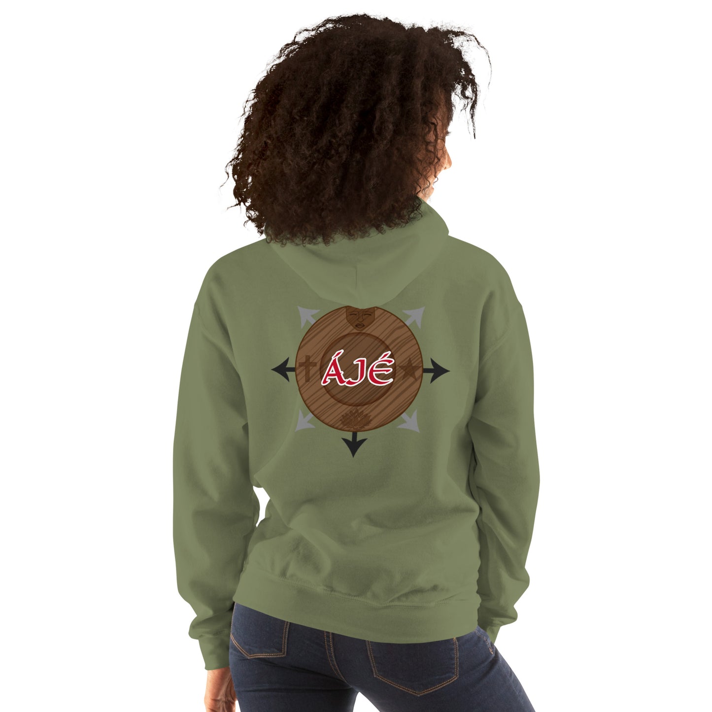 Egbe Iré ÀWO Logo Orunmila embroidered Aje 4 Unisex Hoodie