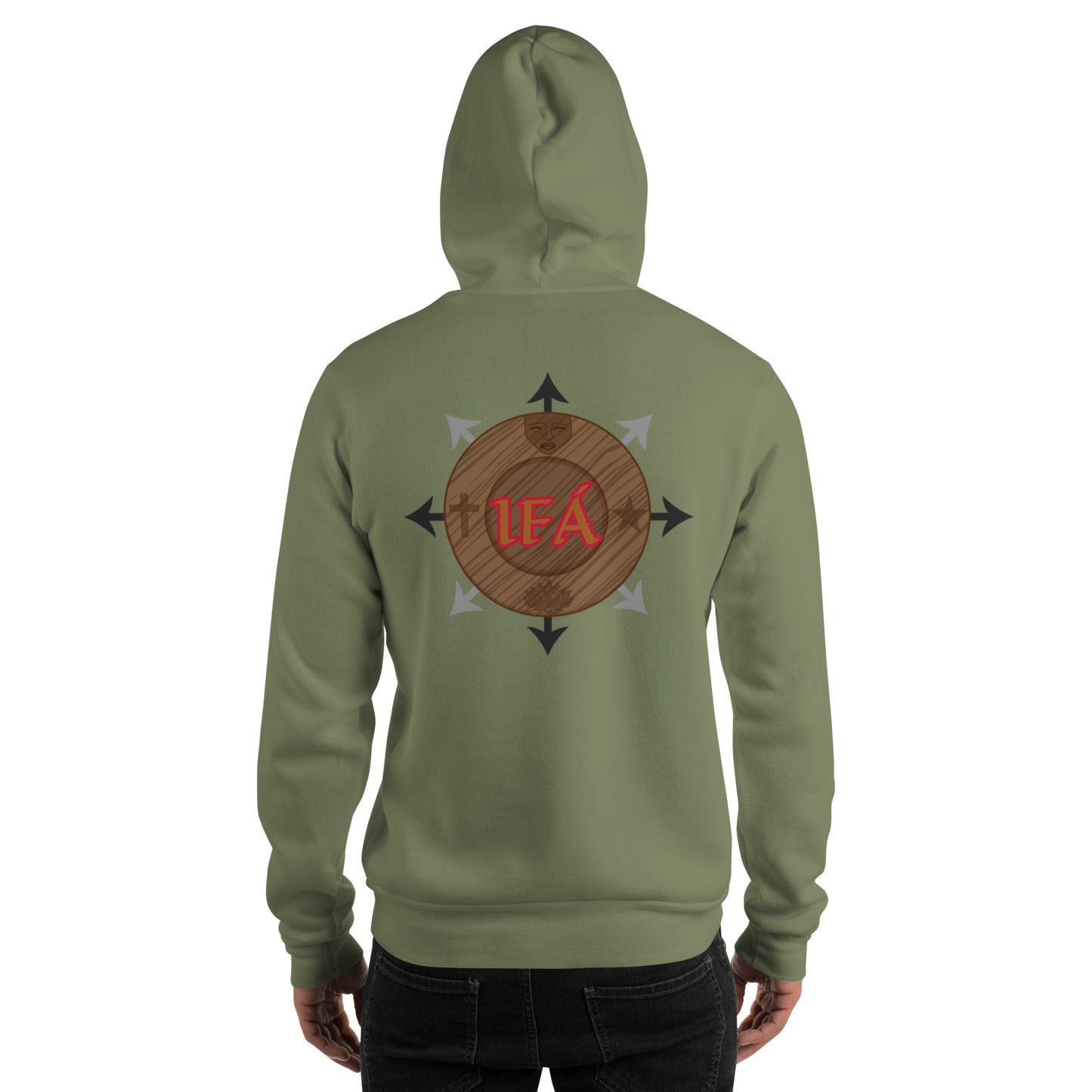 Egbe Iré ÀWO Logo Orunmila embroidered IFA  Gold/Red Unisex Hoodie