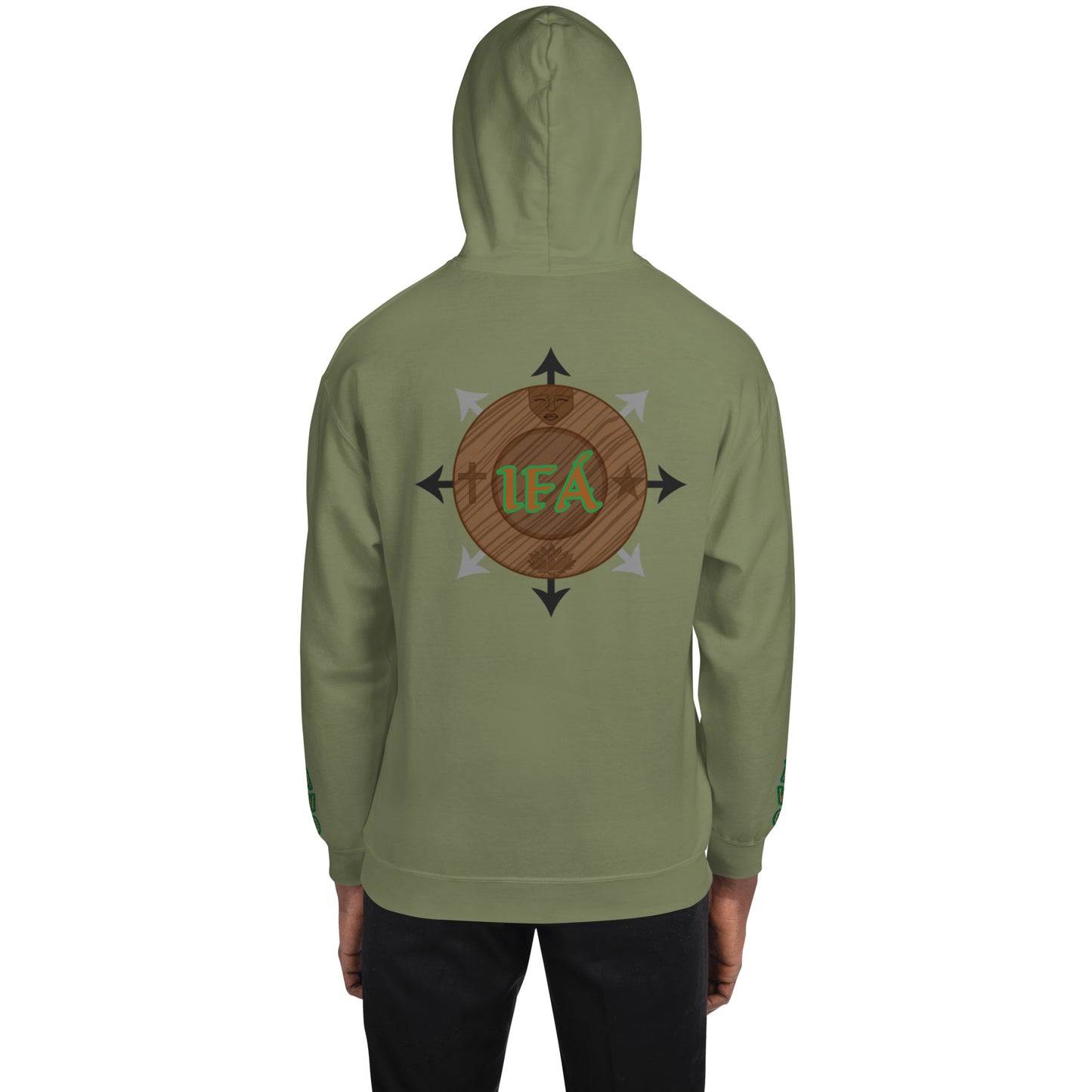 Egbe Iré ÀWO Logo Orunmila embroidered IFA Isese Reverse Unisex Hoodie