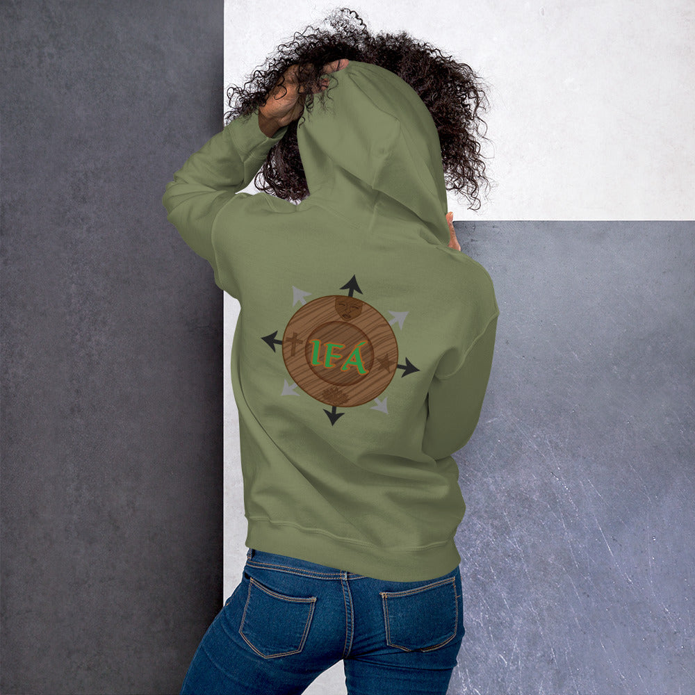 Egbe Iré ÀWO Logo Iyaami Ájé embroidered IFA Awo  Isese Hoodie