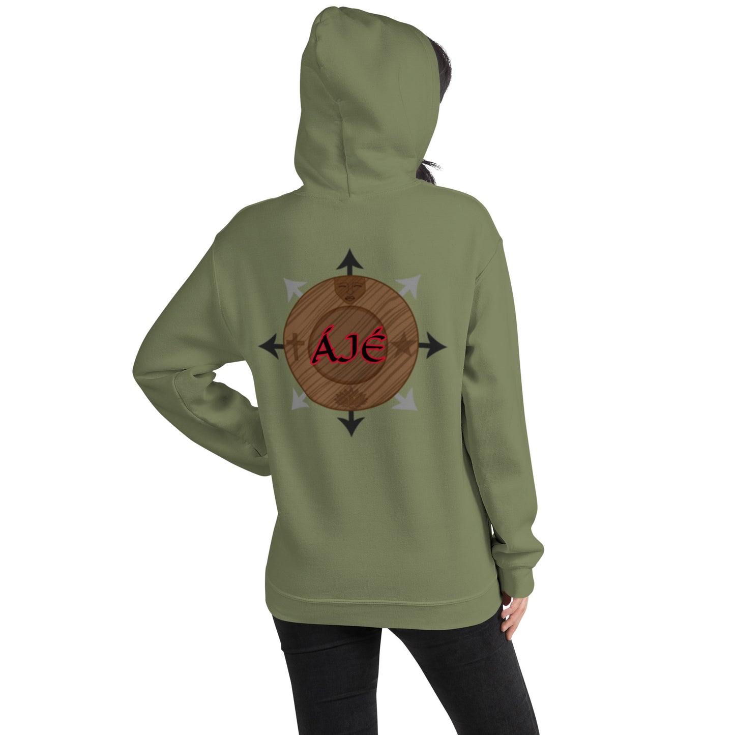 Egbe Iré ÀWO Logo Iyaami embroidered Aje 5 Unisex Hoodie