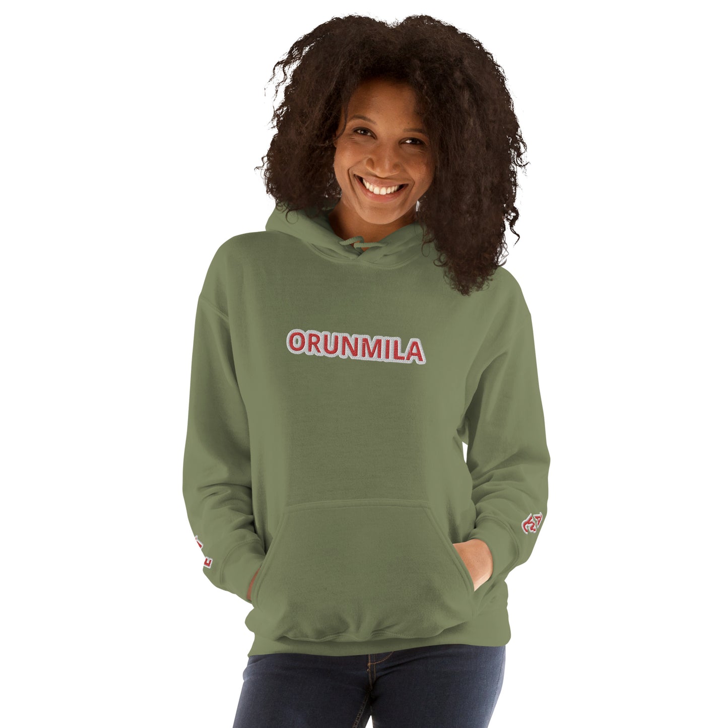 Egbe Iré ÀWO Logo Orunmila embroidered Aje 4 Unisex Hoodie