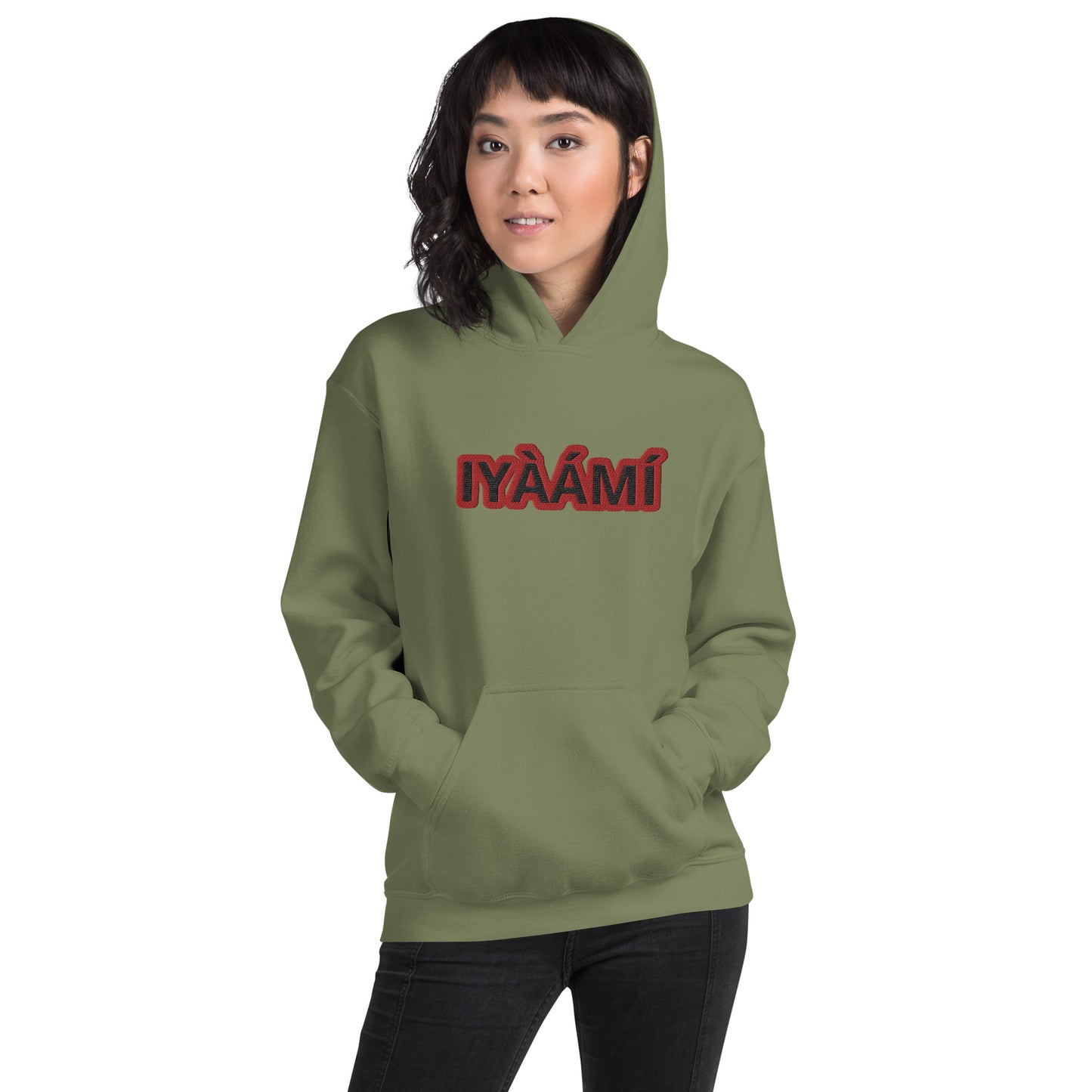 Egbe Iré ÀWO Logo Iyaami embroidered Aje 5 Unisex Hoodie