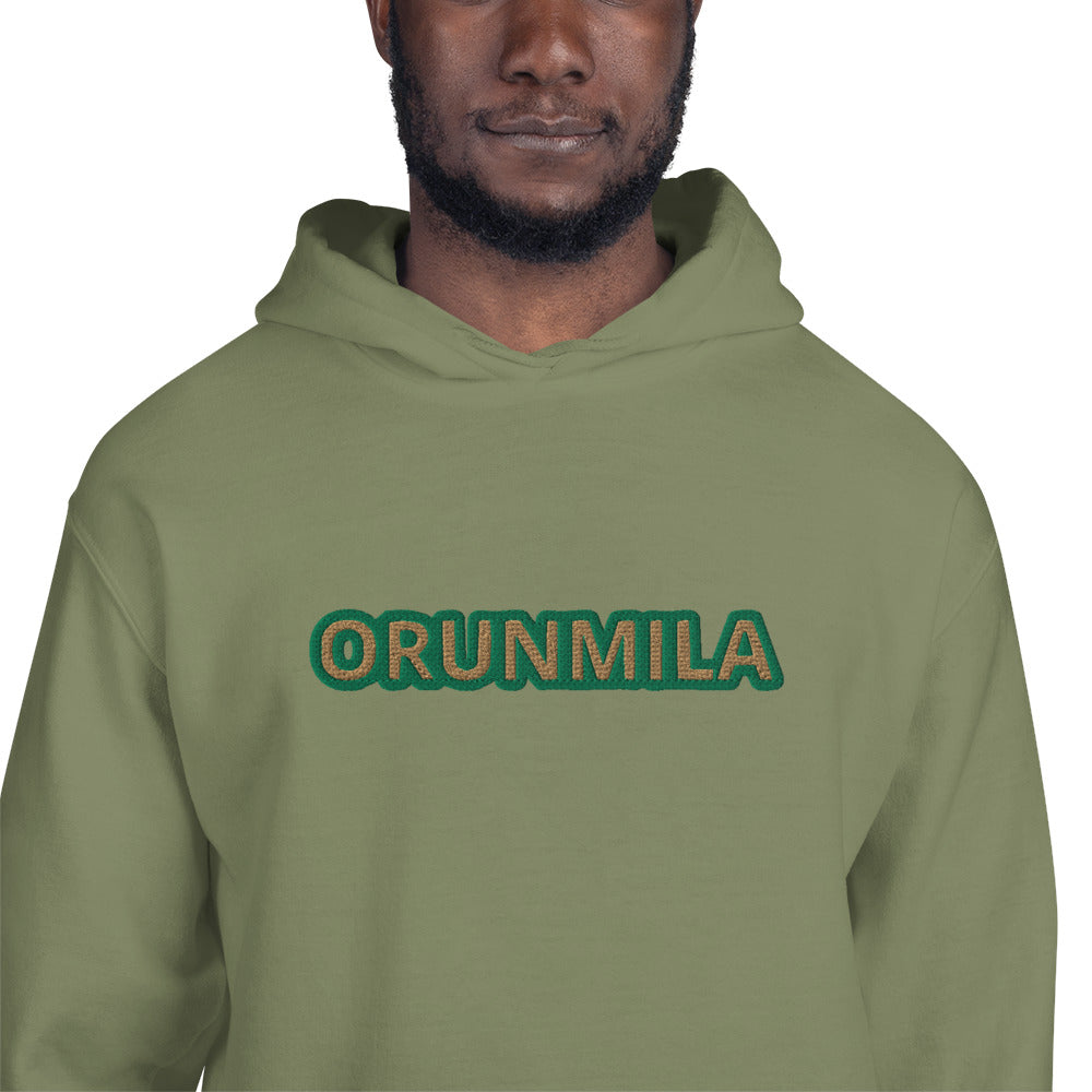 Egbe Iré ÀWO Logo Orunmila embroidered IFA Isese Reverse Unisex Hoodie