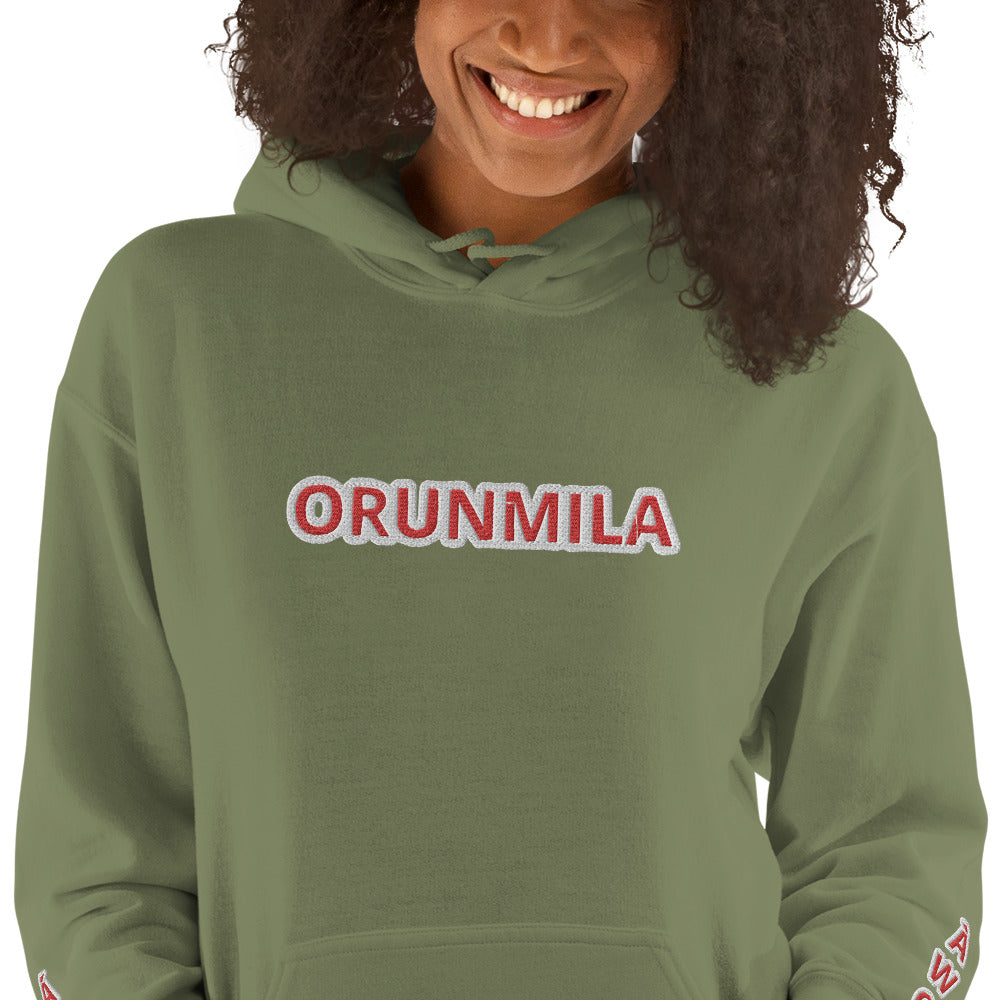 Egbe Iré ÀWO Logo Orunmila embroidered Aje 4 Unisex Hoodie