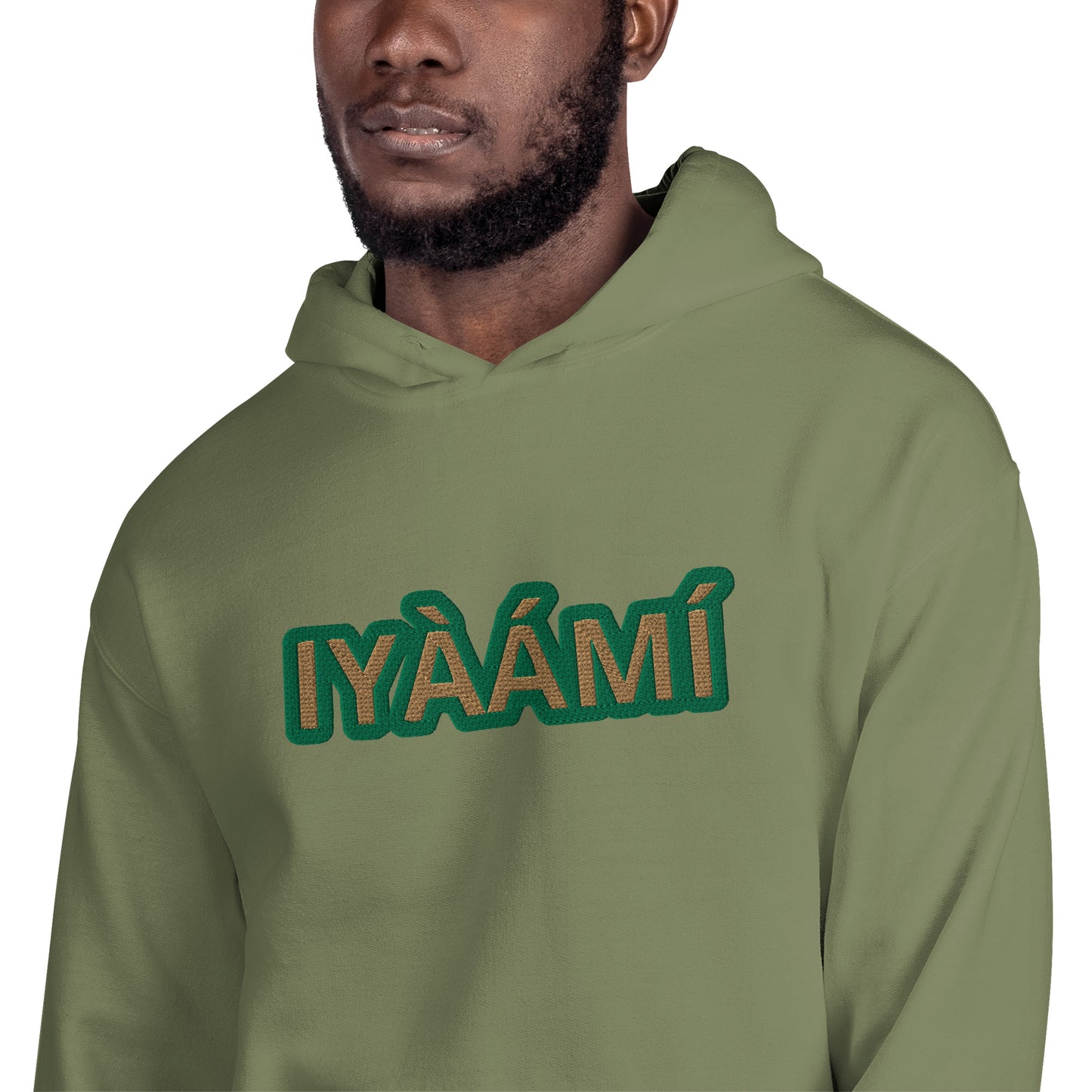 Egbe Iré ÀWO Logo Iyaami Ájé embroidered IFA Awo  Isese Reverse Hoodie