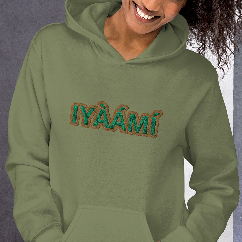 Egbe Iré ÀWO Logo Iyaami Ájé embroidered IFA Awo  Isese Hoodie