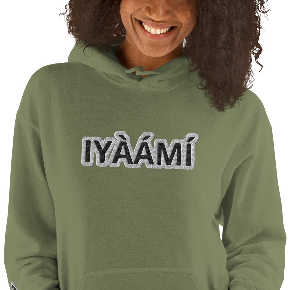 Egbe Iré ÀWO Logo iyaami embroidered Aje 3 Unisex Hoodie