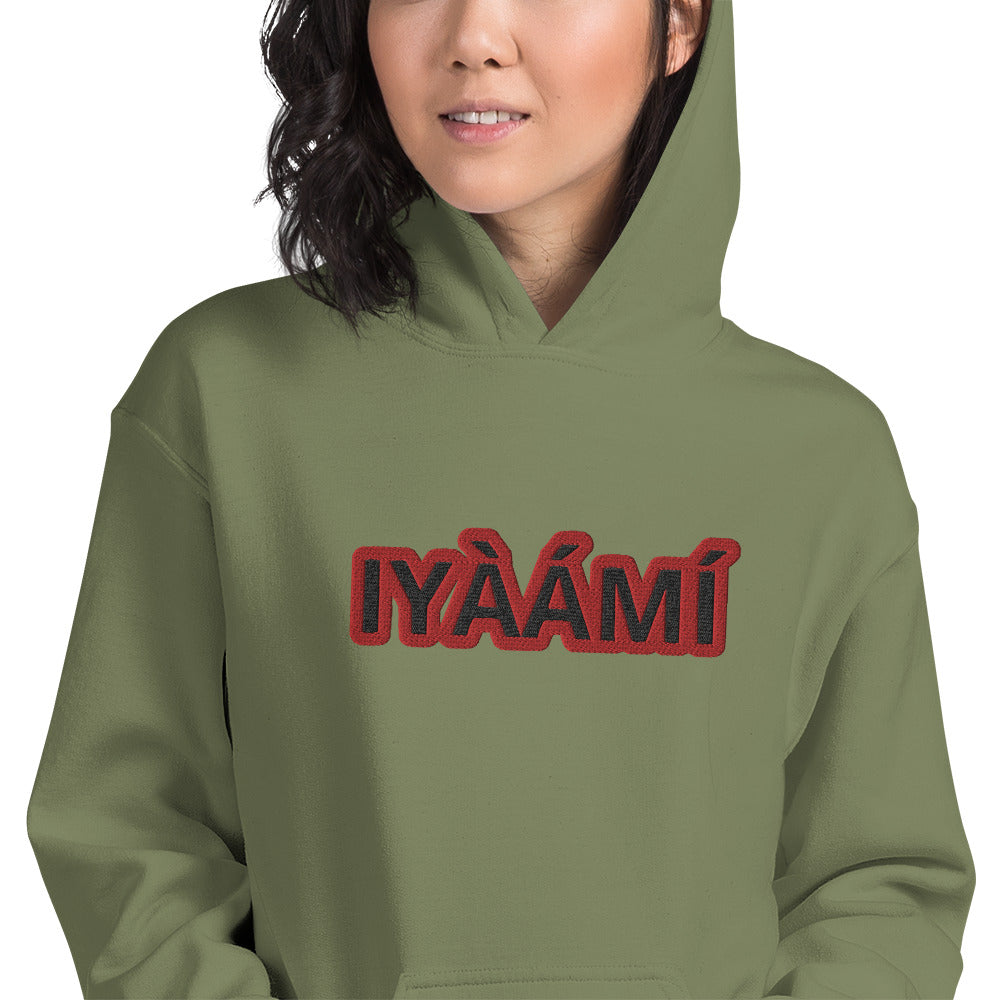 Egbe Iré ÀWO Logo Iyaami embroidered Aje 5 Unisex Hoodie