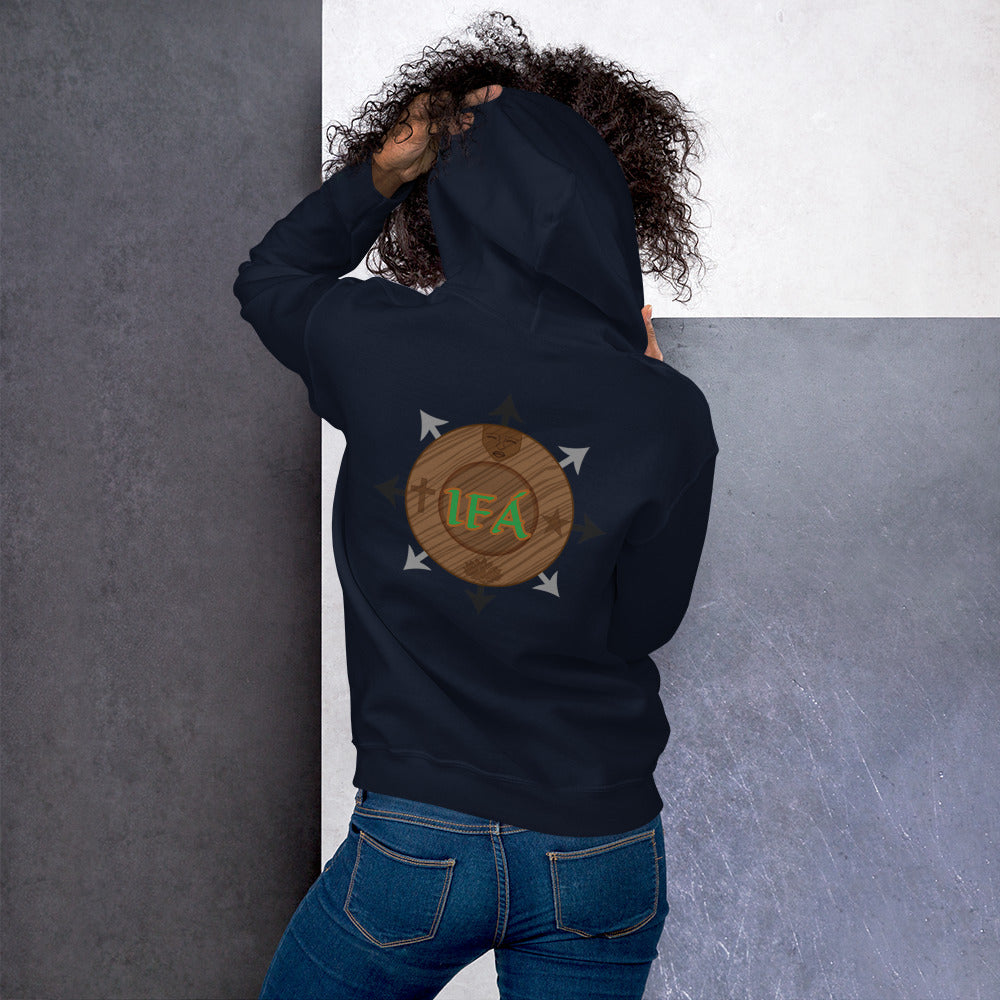 Egbe iré awo logo embroidered Orunmila IFA Isese Unisex Hoodie