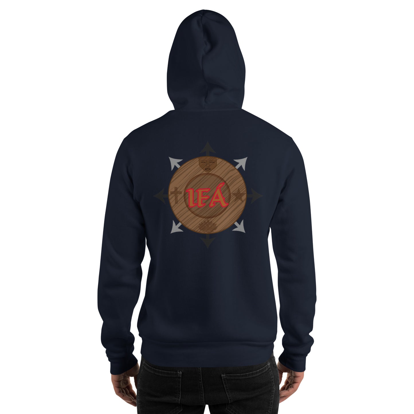 Egbe Iré ÀWO Logo Orunmila embroidered IFA  Gold/Red Unisex Hoodie