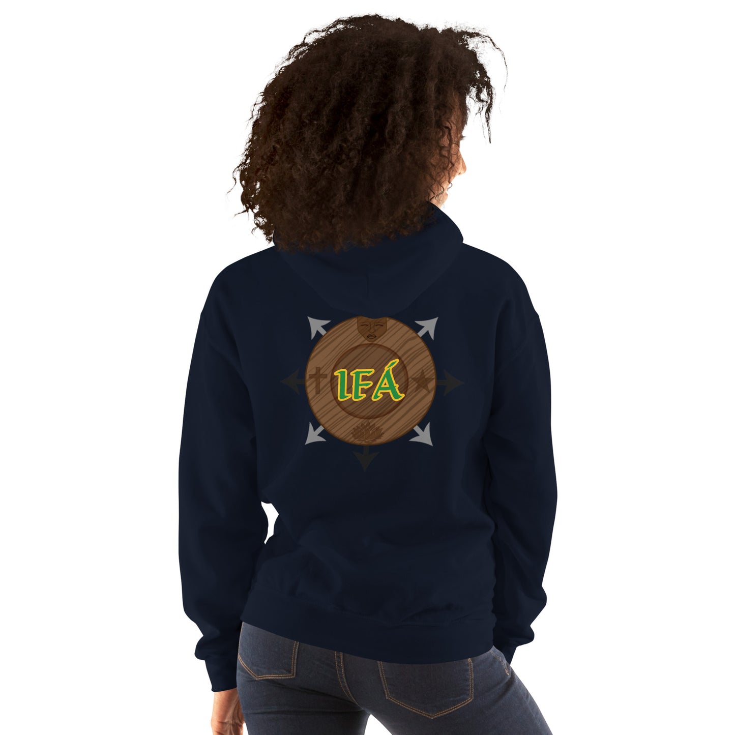 Egbe Iré ÀWO Logo Iyaami Ájé embroidered IFA Awo Lucumi Unisex Hoodie