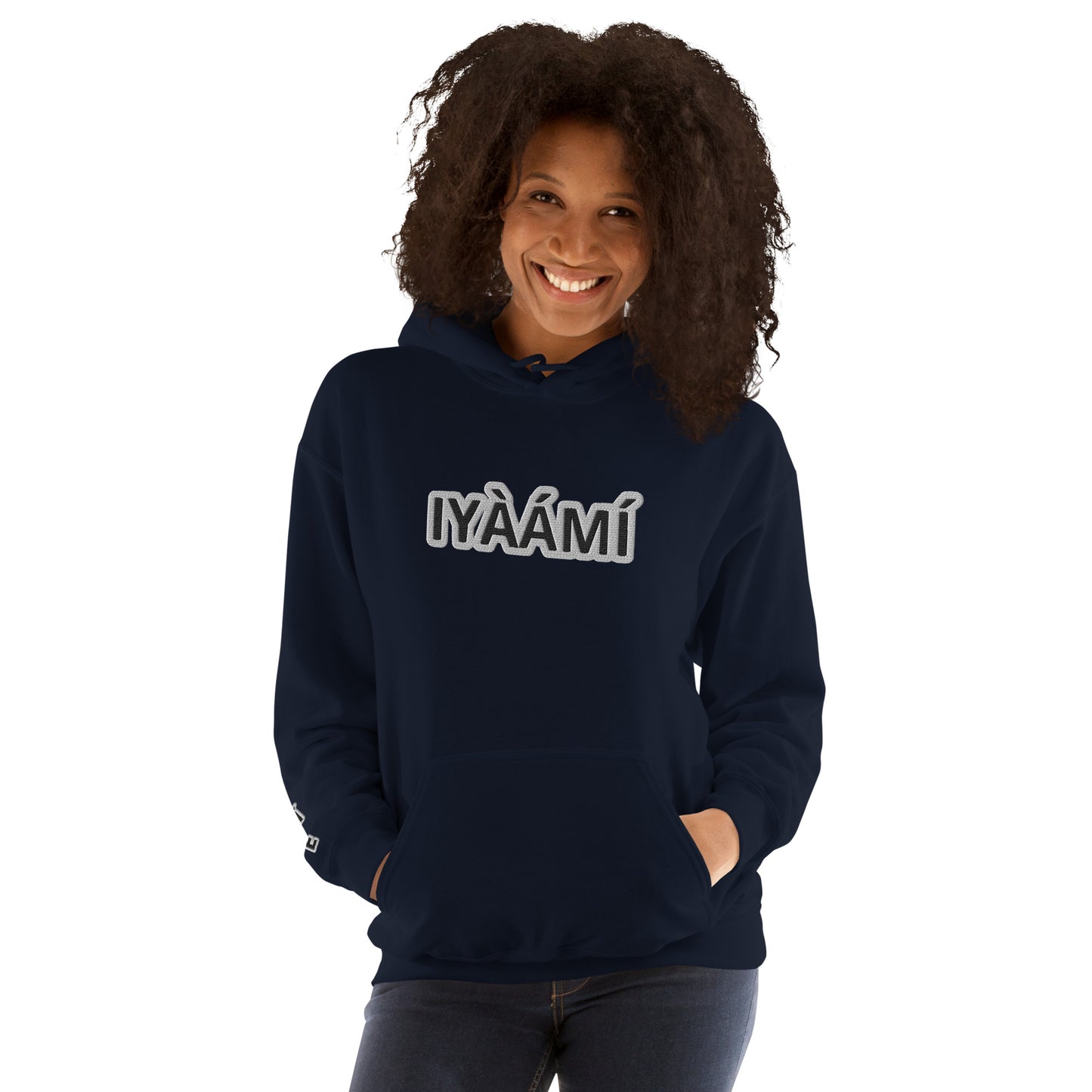 Egbe Iré ÀWO Logo iyaami embroidered Aje 3 Unisex Hoodie