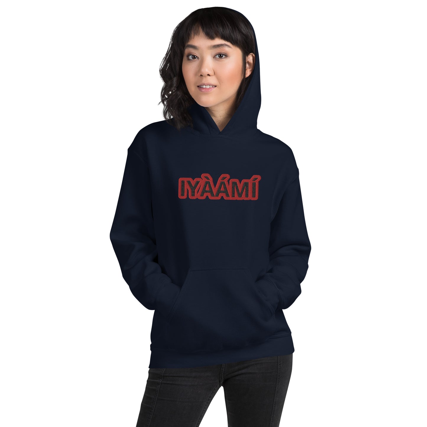 Egbe Iré ÀWO Logo Iyaami embroidered Aje 5 Unisex Hoodie