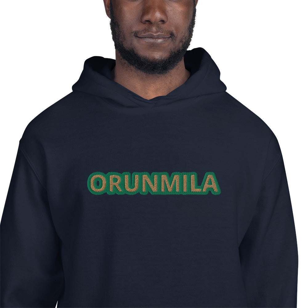 Egbe Iré ÀWO Logo Orunmila embroidered IFA Isese Reverse Unisex Hoodie