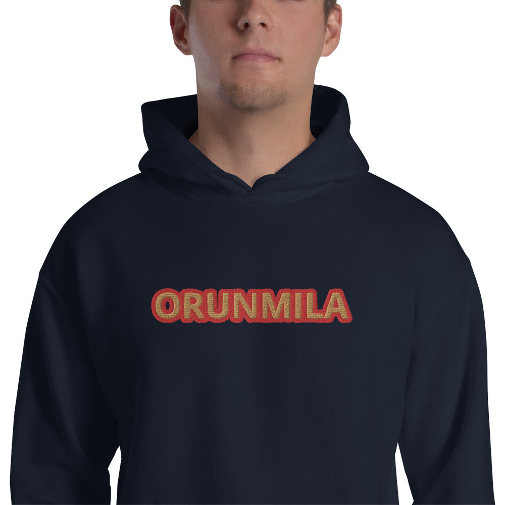 Egbe Iré ÀWO Logo Orunmila embroidered IFA  Gold/Red Unisex Hoodie