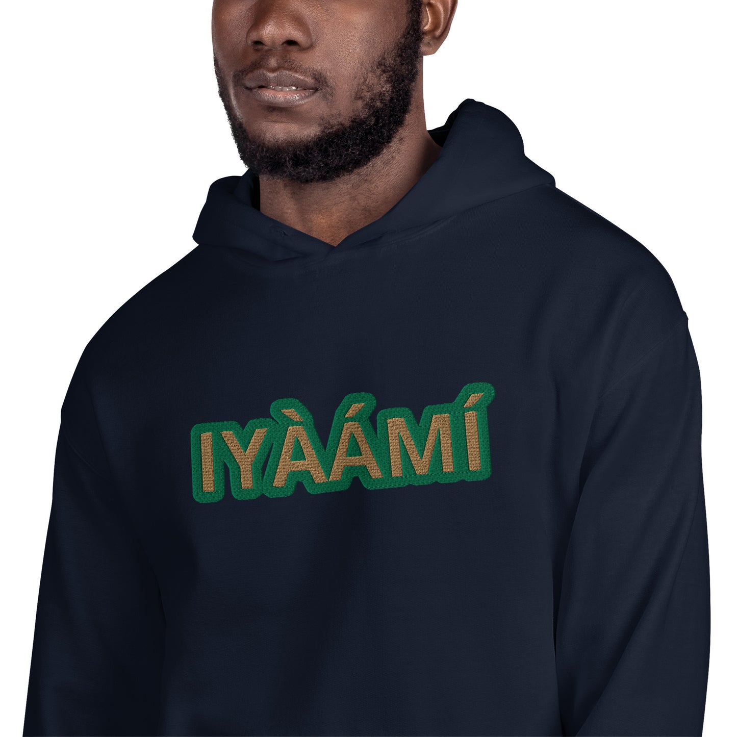 Egbe Iré ÀWO Logo Iyaami Ájé embroidered IFA Awo  Isese Reverse Hoodie