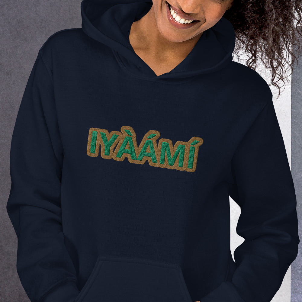 Egbe Iré ÀWO Logo Iyaami Ájé embroidered IFA Awo  Isese Hoodie